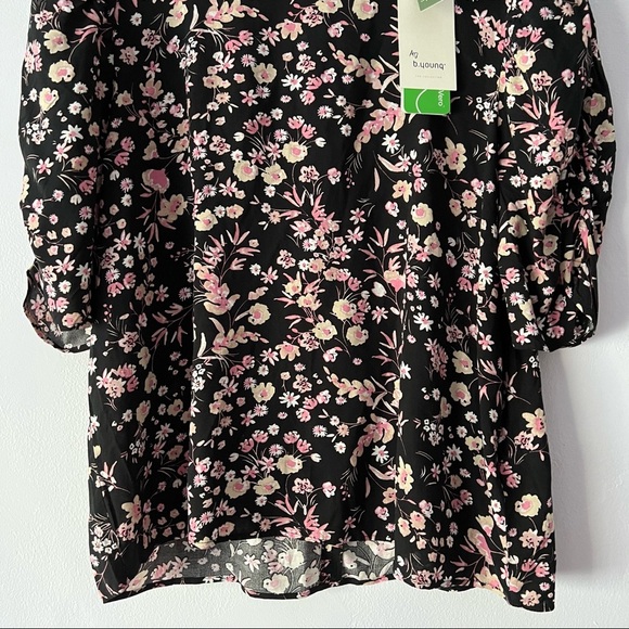 🍉 NWT b.young Floral Puffy Sleeve Blouse - Picture 3 of 12